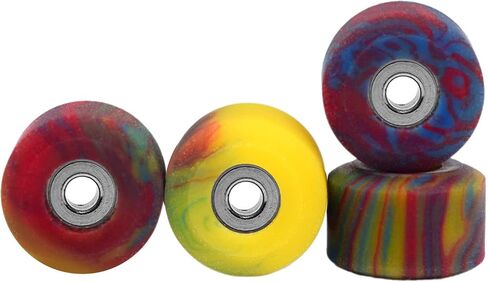 Teak Tuning Apex 61D Urethane Fingerboard Wheels - New Street Shape, 7.7mm Diameter - Ultra Spin Bearings - Made in The USA - Gumdrop Colorway in Saudi Arabia