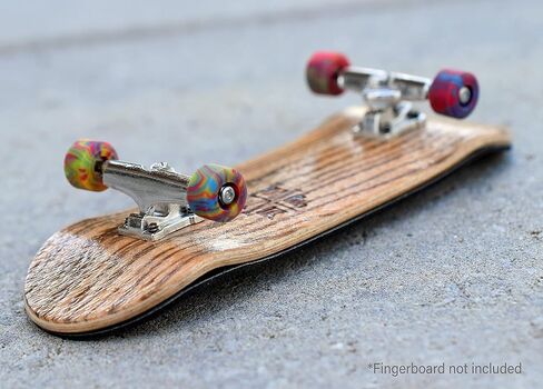 Teak Tuning Apex 61D Urethane Fingerboard Wheels - New Street Shape, 7.7mm Diameter - Ultra Spin Bearings - Made in The USA - Gumdrop Colorway in Saudi Arabia