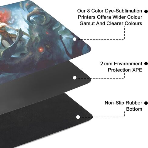 MTG Playmat, 24" x 14" Playmat for MTG TCG Card Game Playmats with Free Storage Bag Smooth Rubber Surface Anti-Slip Vibrant Artwork MTG Game Mat(Vicious Wolf MTG Playmat) in Saudi Arabia