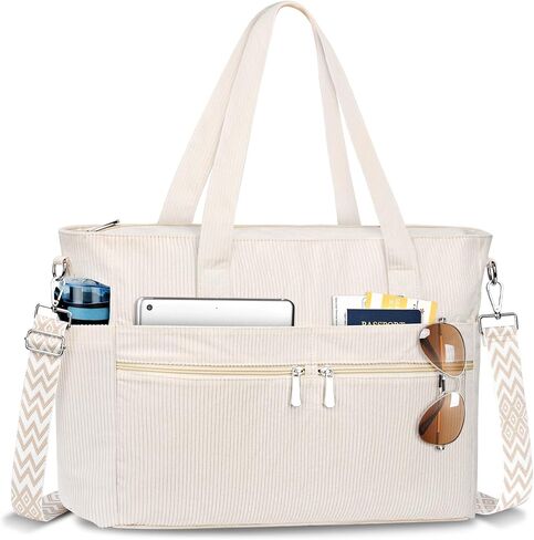 حقيبة كتف نسائية من BKNOOU حقيبة كتف كبيرة مع جيوب بسحاب وحقيبة يد للسفر والعمل والاستخدام اليومي in Kuwait