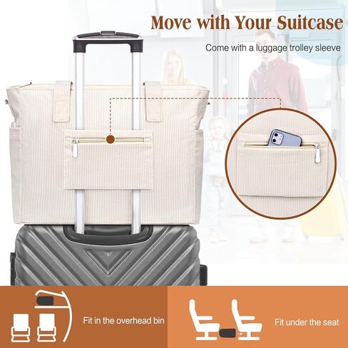 حقيبة كتف نسائية من BKNOOU حقيبة كتف كبيرة مع جيوب بسحاب وحقيبة يد للسفر والعمل والاستخدام اليومي in Kuwait