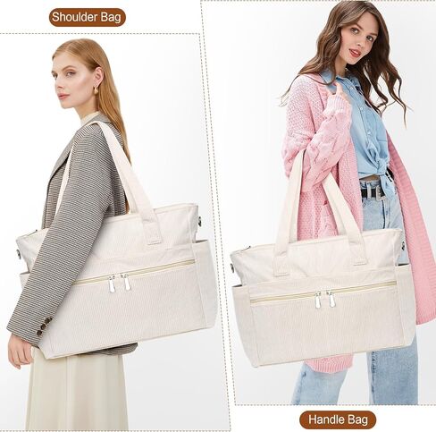 حقيبة كتف نسائية من BKNOOU حقيبة كتف كبيرة مع جيوب بسحاب وحقيبة يد للسفر والعمل والاستخدام اليومي in Kuwait