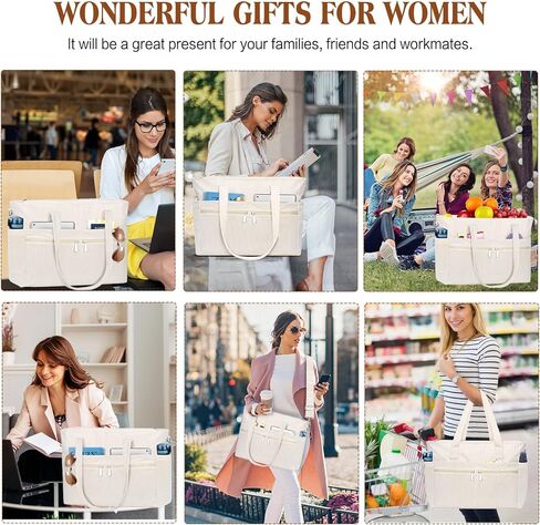 حقيبة كتف نسائية من BKNOOU حقيبة كتف كبيرة مع جيوب بسحاب وحقيبة يد للسفر والعمل والاستخدام اليومي in Kuwait