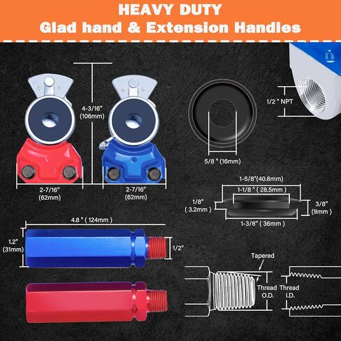 KOOTANS 12FT Semi Truck Air Line Kit with Gladhands, Handles, Holder, Tender Spring Kit 3 in 1 Air Brake Hoses and 7 Way Trailer Cord Air Lines Set for Semi Truck Trailer Tractor in Saudi Arabia