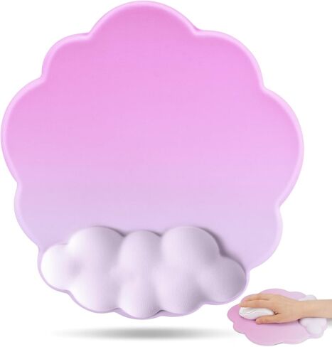 Ergonomic Mousepad with Wrist Rest, Cute Desk Mat for Desktop, Office Desk Mat (Pink), Medium, Clnd-01 in Saudi Arabia