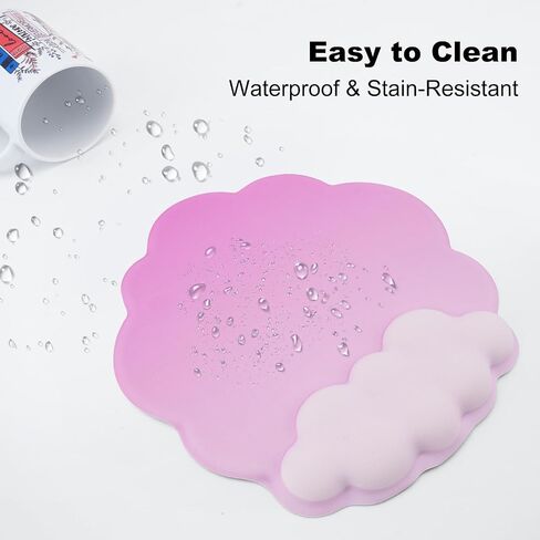 Ergonomic Mousepad with Wrist Rest, Cute Desk Mat for Desktop, Office Desk Mat (Pink), Medium, Clnd-01 in Saudi Arabia