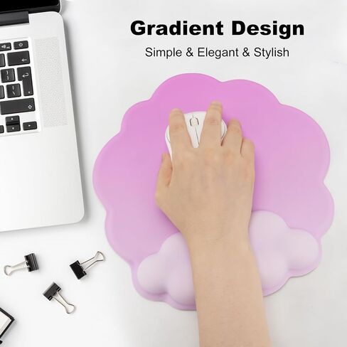 Ergonomic Mousepad with Wrist Rest, Cute Desk Mat for Desktop, Office Desk Mat (Pink), Medium, Clnd-01 in Saudi Arabia
