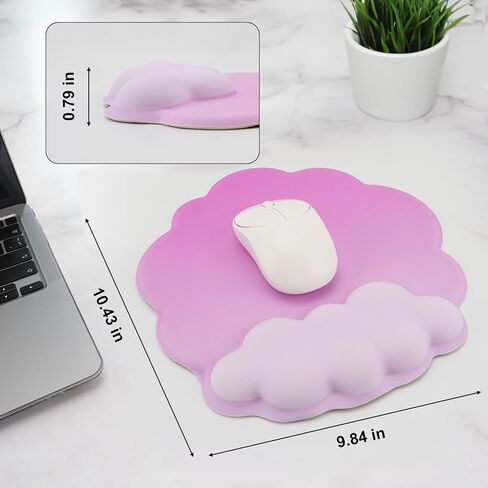 Ergonomic Mousepad with Wrist Rest, Cute Desk Mat for Desktop, Office Desk Mat (Pink), Medium, Clnd-01 in Saudi Arabia