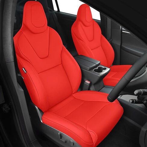 FREESOO Customized Seat Covers for Tesla Model X 6 Seats 2016 2017 2018 2019 Faux Leather Seat Covers Full Set Accessories, 3 Row - Black in Kuwait