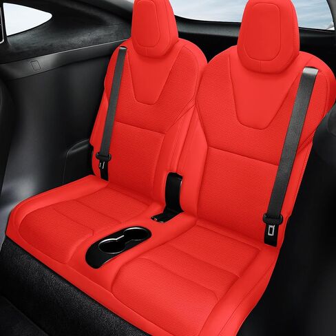 FREESOO Customized Seat Covers for Tesla Model X 6 Seats 2016 2017 2018 2019 Faux Leather Seat Covers Full Set Accessories, 3 Row - Black in Kuwait