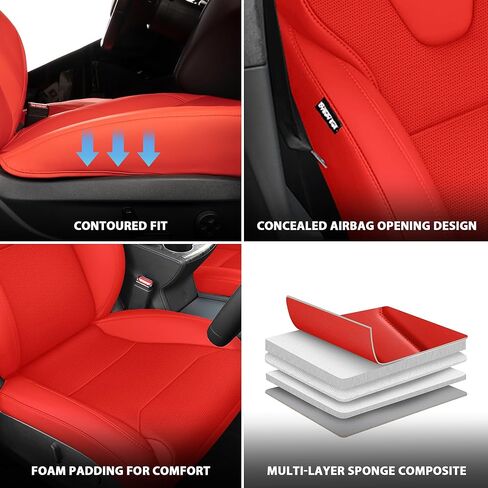 FREESOO Customized Seat Covers for Tesla Model X 6 Seats 2016 2017 2018 2019 Faux Leather Seat Covers Full Set Accessories, 3 Row - Black in Kuwait