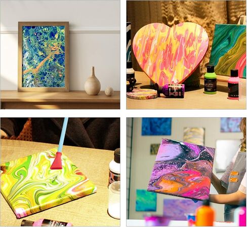 ملحقات أدوات فوهة الطلاء الاحترافية مناسبة لصب الأكريليك والصب الهولندي وحركات الألوان الأخرى، ماصة سيليكون ملونة زاهية مع مجموعة فوهات 4 مقاسات in Kuwait