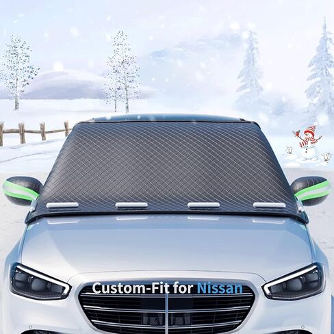 Custom fit for Nissan Windshield Snow Covers, 8 Layers WAaterproof Windproof Protection, Frost Defense, Ice, Sun, Snow, UV, Designed for Nissan Accessories (for Nissan Frontier) in Kuwait