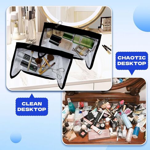 8 قطع من الأكياس الشفافة ذات السحاب متعددة الأغراض من البلاستيك PVC المقاوم للماء للسفر، وتنظيم ملفات المستندات، واللوازم المكتبية، ومحفظة مستحضرات التجميل، وتنظيم أقلام الرصاص (حواف سوداء، 7.5 × 11.4 بوصة) in Kuwait