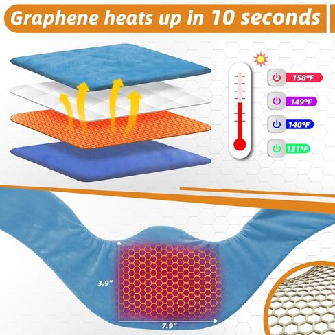 وسادة تدفئة للرقبة من ريمو، وسادة تدفئة لاسلكية محمولة لألم الرقبة، لفافة رقبة مدمجة مع وشاح ناعم ومسخن هدية للعائلة، رمادي in Kuwait