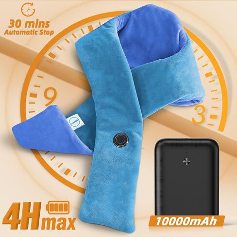 وسادة تدفئة للرقبة من ريمو، وسادة تدفئة لاسلكية محمولة لألم الرقبة، لفافة رقبة مدمجة مع وشاح ناعم ومسخن هدية للعائلة، رمادي in Kuwait