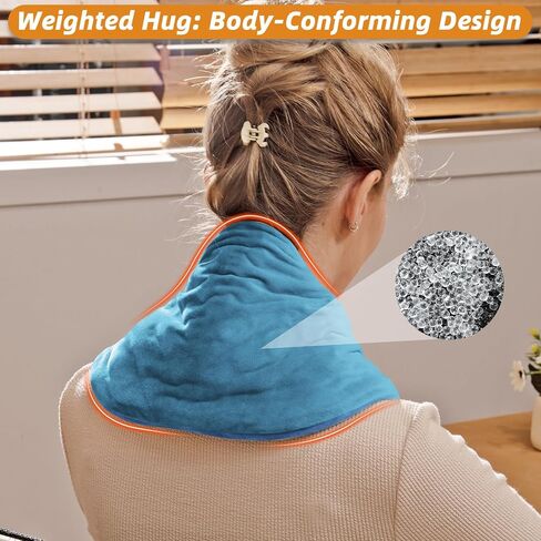 وسادة تدفئة للرقبة من ريمو، وسادة تدفئة لاسلكية محمولة لألم الرقبة، لفافة رقبة مدمجة مع وشاح ناعم ومسخن هدية للعائلة، رمادي in Kuwait