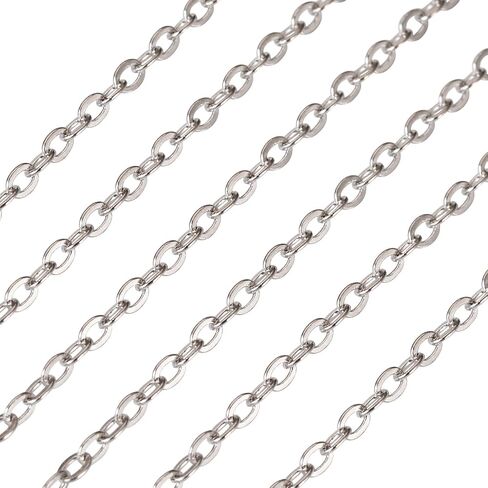 Beadthoven 32.8Ft Brass Flat Cable Chain for Jewelry Making 2mm Antique Bronze Flat Cross DIY Necklace Chain Bracelet Jewelry Finding Chains Extender Chains Bulk for Jewelry Making Supplies in Saudi Arabia