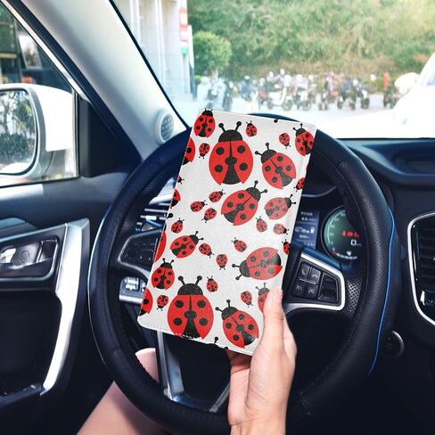 الخنفساء حامل تسجيل السيارة والتأمين للرجال والنساء، صندوق قفازات جلدي للسيارة، منظم للوثائق الأساسية، حافظة ملحقات محفظة السيارات لبطاقات رخصة القيادة ID DMV AAA in Saudi Arabia