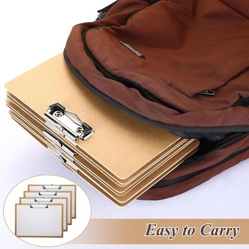 Sherr 20 Pack 6" x 9" Clipboards Bulk Wooden Hardboard Clipboards Recycled Wood Clipboards Low Profile Clip Boards for School Classroom Home Hospital Office Art Supplies in Saudi Arabia