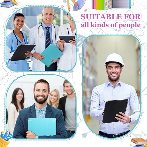3 Pcs Clipboard Folio with Refillable Notepad for Letter Size 11" x 8.5" Clipboard Folder with Storage 5 Folders with 10 Pockets Elastic Closure and Pen Loop for Office Nurse in Saudi Arabia