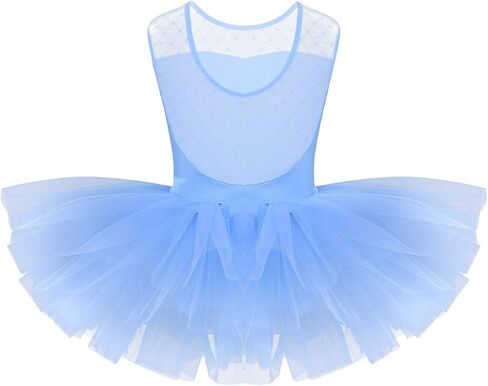 FEESHOW Kids Girls Ballerina Ballet Dance Tutu فستان يوتار تنورة قاعة الرقص مجموعة أزياء الرقص in Saudi Arabia