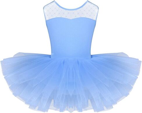 FEESHOW Kids Girls Ballerina Ballet Dance Tutu فستان يوتار تنورة قاعة الرقص مجموعة أزياء الرقص in Saudi Arabia
