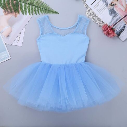 FEESHOW Kids Girls Ballerina Ballet Dance Tutu فستان يوتار تنورة قاعة الرقص مجموعة أزياء الرقص in Saudi Arabia