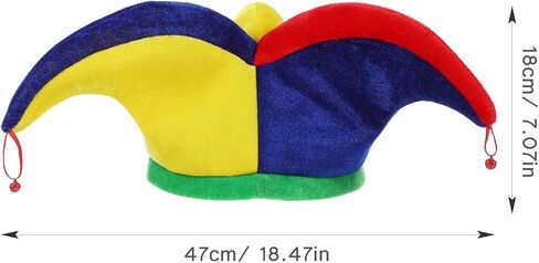 قطعتان من قبعة المهرج، قبعة مهرج مع أجراس، أغطية رأس مضحكة، إكسسوار أزياء المهرج لديكور حفلات الهالوين in Kuwait