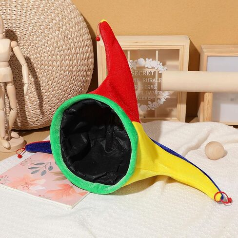 قطعتان من قبعة المهرج، قبعة مهرج مع أجراس، أغطية رأس مضحكة، إكسسوار أزياء المهرج لديكور حفلات الهالوين in Kuwait