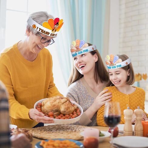 Sumind 24 قطعة تلوين تيجان تركيا الخاصة بك حرفة عيد الشكر للأطفال قبعة ورقية لعيد الشكر لتركيا لنشاط عيد الشكر في مدرسة الأحد (كلاسيكي) in Kuwait