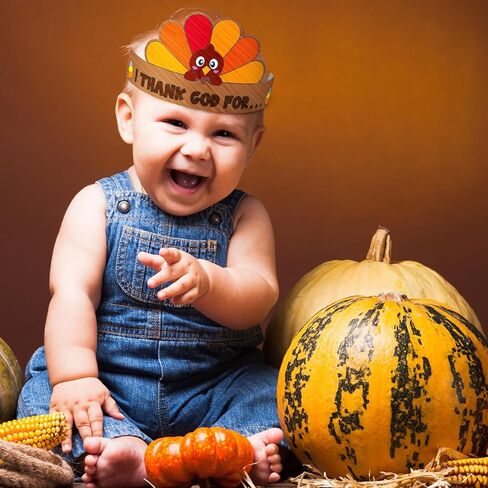 Sumind 24 قطعة تلوين تيجان تركيا الخاصة بك حرفة عيد الشكر للأطفال قبعة ورقية لعيد الشكر لتركيا لنشاط عيد الشكر في مدرسة الأحد (كلاسيكي) in Kuwait