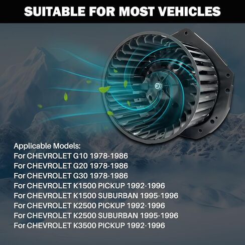 محرك سخان التيار المتردد مناسب لسيارة Chevy Astro C1500 C2500 C3500 Pickup C1500 C2500 Suburban Camaro Corvette for GMC for Pontiac 88890696, 88959521, 35334, PM129, 3010192,44-1145,15-80213 in Saudi Arabia