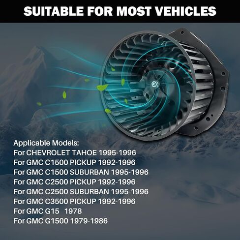 محرك سخان التيار المتردد مناسب لسيارة Chevy Astro C1500 C2500 C3500 Pickup C1500 C2500 Suburban Camaro Corvette for GMC for Pontiac 88890696, 88959521, 35334, PM129, 3010192,44-1145,15-80213 in Saudi Arabia