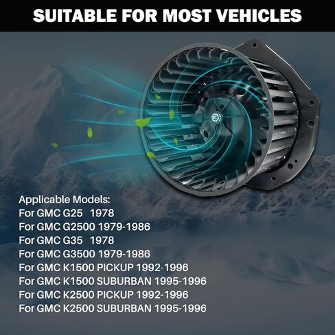 محرك سخان التيار المتردد مناسب لسيارة Chevy Astro C1500 C2500 C3500 Pickup C1500 C2500 Suburban Camaro Corvette for GMC for Pontiac 88890696, 88959521, 35334, PM129, 3010192,44-1145,15-80213 in Saudi Arabia