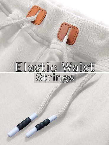 Mens Casual Shorts Cotton Summer Shorts Elastic Waist Drawstring with Zipper Pockets in Kuwait