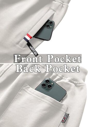 Mens Casual Shorts Cotton Summer Shorts Elastic Waist Drawstring with Zipper Pockets in Kuwait