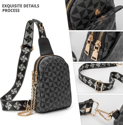 Small Crossbody Sling Bag for Women – Vegan Leather Fanny Packs with Adjustable Strap – Trendy Chest Bag for Travel in Saudi Arabia