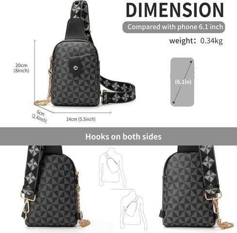 Small Crossbody Sling Bag for Women – Vegan Leather Fanny Packs with Adjustable Strap – Trendy Chest Bag for Travel in Saudi Arabia