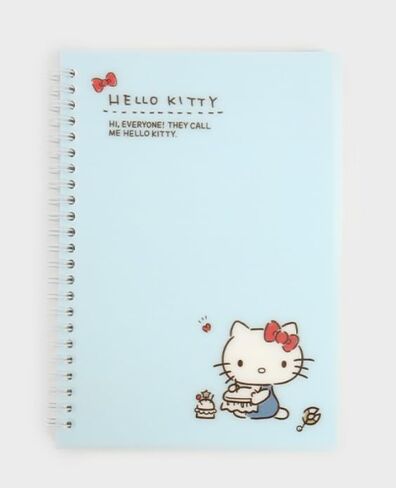 1 Pack, A5 Cute Kitty 7mm Lined Plastic Hardcover Spiral Notebook 5.7 x 8.2 Inches, 80 Sheets (Yellow) in Kuwait