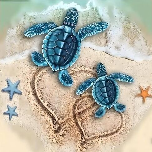 clakinla السلاحف البحرية الماس الفن مجموعات الرسم للبالغين، 5d السلاحف الماس الفن مجموعات الرسم للمبتدئين، السلاحف جوهرة اللوحة عدة الماس النقاط اللوحة لديكور جدار المنزل 12x12 بوصة in Kuwait