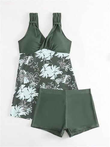 SOLY HUX Women's Two Piece Swimsuit Floral Print Tops and Shorts Bikini Tankini Bathing Suits in Saudi Arabia