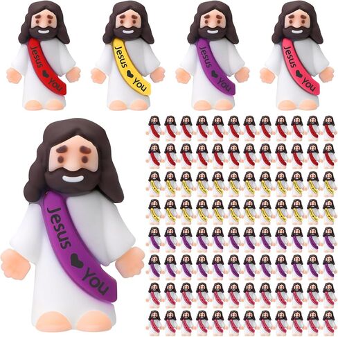 Bememo 100pcs Little Jesus Loves You Figures Religious Gift, Vibrant Color in Kuwait