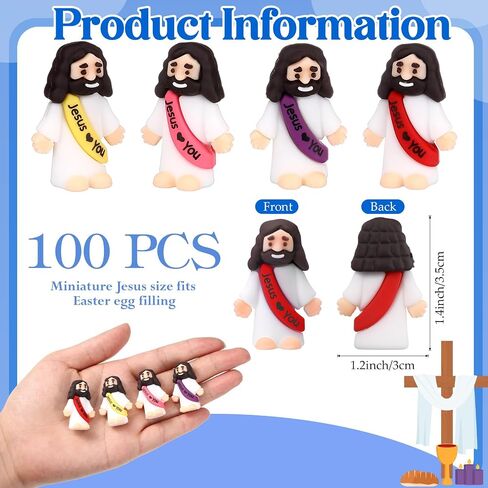 Bememo 100pcs Little Jesus Loves You Figures Religious Gift, Vibrant Color in Kuwait