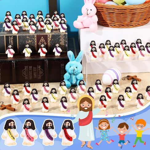 Bememo 100pcs Little Jesus Loves You Figures Religious Gift, Vibrant Color in Kuwait
