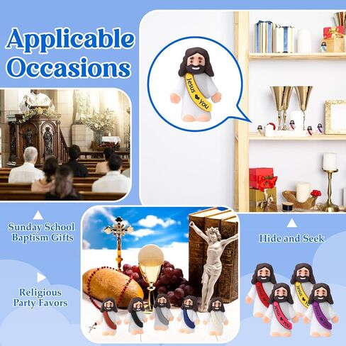 Bememo 100pcs Little Jesus Loves You Figures Religious Gift, Vibrant Color in Kuwait