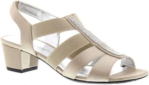 David Tate Womens Eve Rhinestone Block Heel Evening Sandals in Kuwait