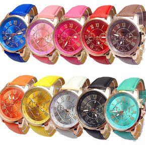 yunanwa 10 Pack Unisex Tally Style Silicone Watch Women Men Leather Belt Gold Sport Watch
