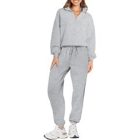 Jogger Sets for Women 2 Piece,Long Sleeve Sweatsuits Sets Half Zip Sweatshirts with Sweatpants