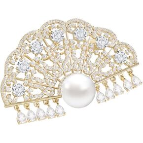 YYSuniee Brooches for Women, Cubic Zirconias Brooch Pins Elegant Fashionable Bouquet Pins Broach Jewelry for Wedding Party Birthday Banquet
